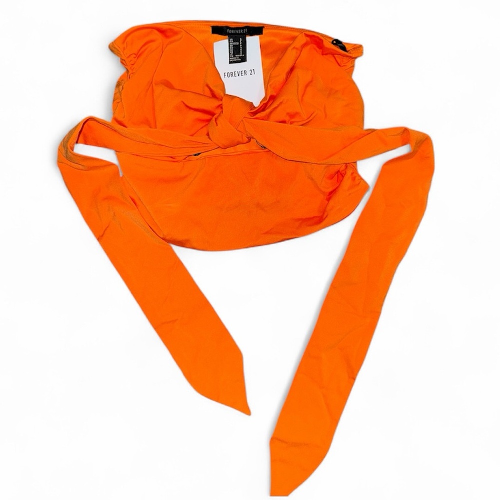 Forever 21 Orange Vacation Crop Top